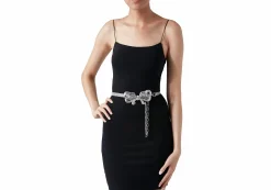 Bow Baguette Belt Silver*Judith Leiber Outlet