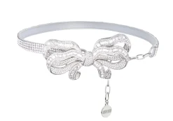 Bow Baguette Belt Silver*Judith Leiber Outlet