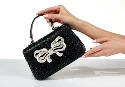 Crystal Bow Top Handle Black*Judith Leiber Fashion