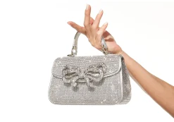 Crystal Bow Top Handle Silver*Judith Leiber Outlet