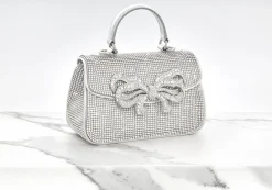 Crystal Bow Top Handle Silver*Judith Leiber Outlet