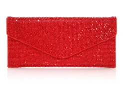 Crystal Envelope Red Designer Handbag*Judith Leiber Discount