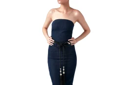 Crystal Tassel Belt Black*Judith Leiber Outlet
