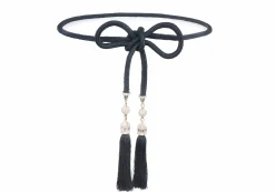 Crystal Tassel Belt Black*Judith Leiber Outlet