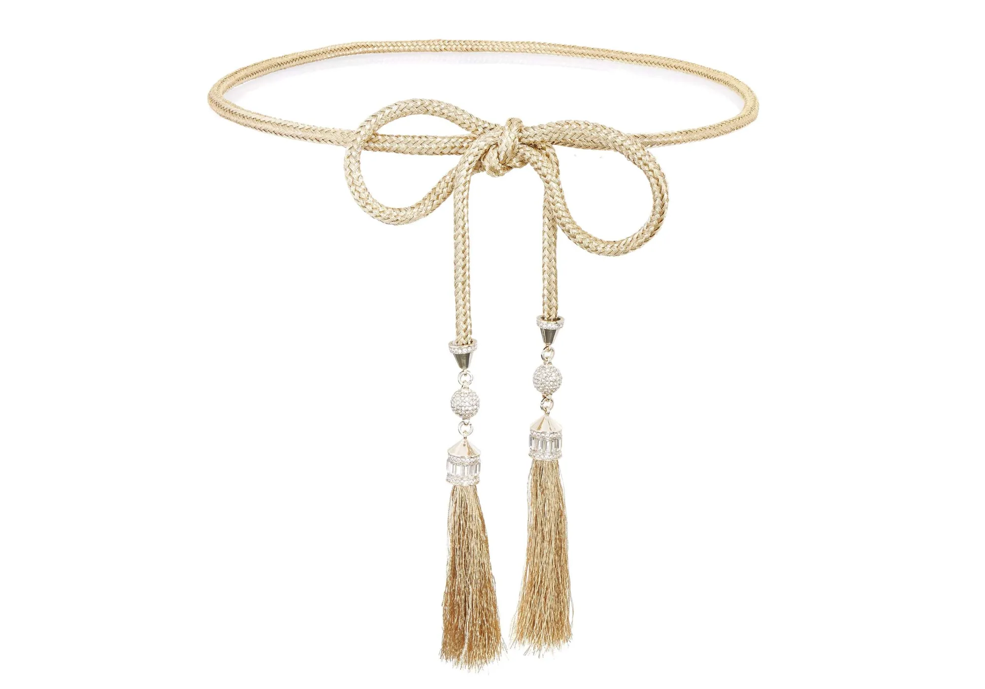 Crystal Tassel Belt Champagne*Judith Leiber Fashion
