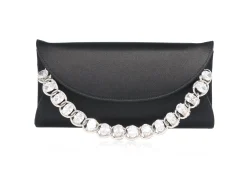 Envelope Taylor Satin Black*Judith Leiber Clearance