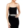 Fancy Curb Link Belt Pave Silver*Judith Leiber Sale