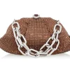 Gemma Crystal Chocolate Brown Evening Bag*Judith Leiber Sale
