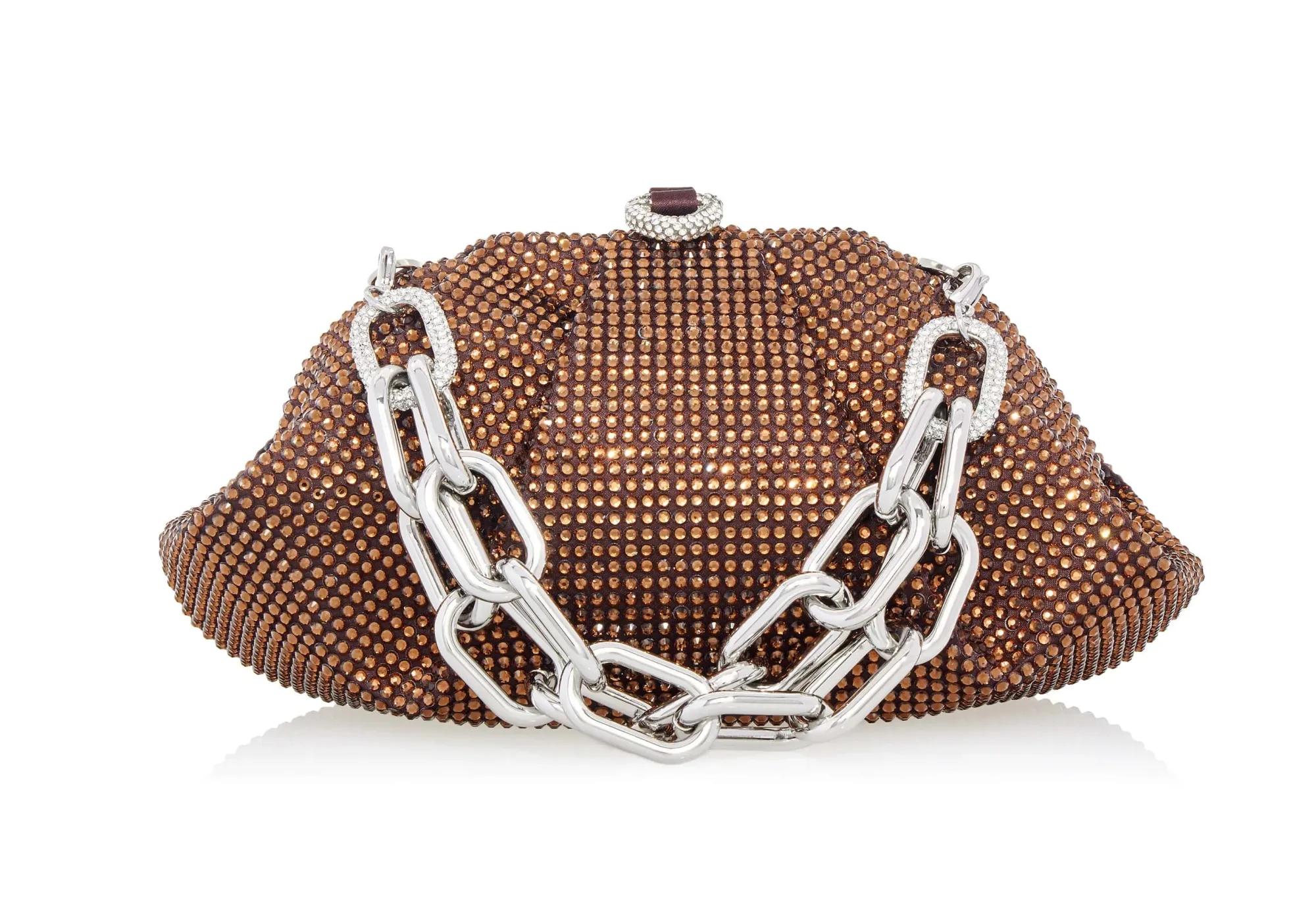 Gemma Crystal Chocolate Brown Evening Bag*Judith Leiber Sale
