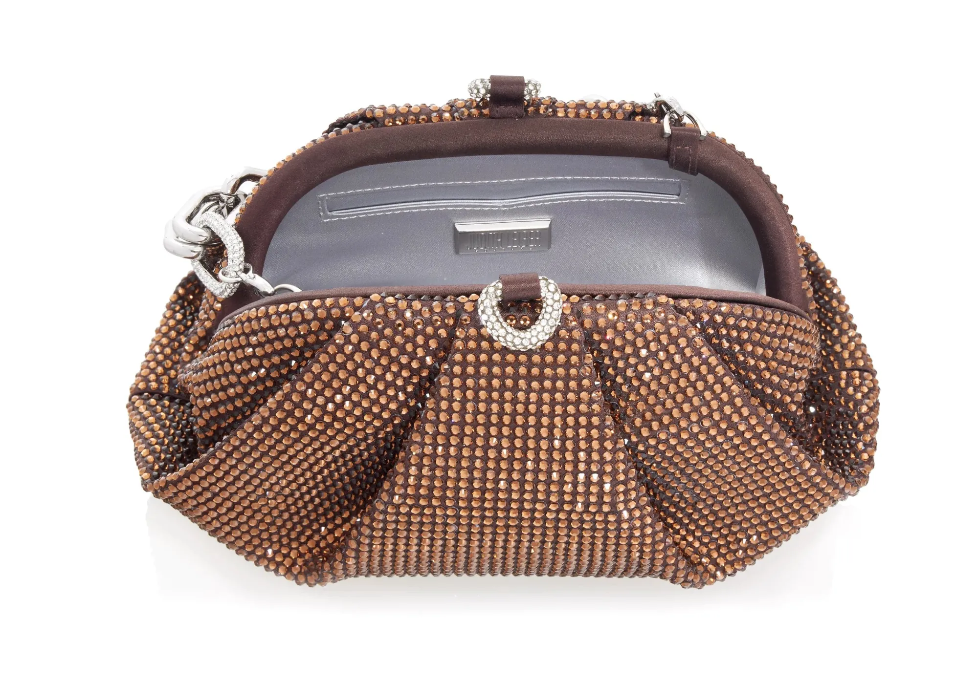 Gemma Crystal Chocolate Brown Evening Bag*Judith Leiber Sale