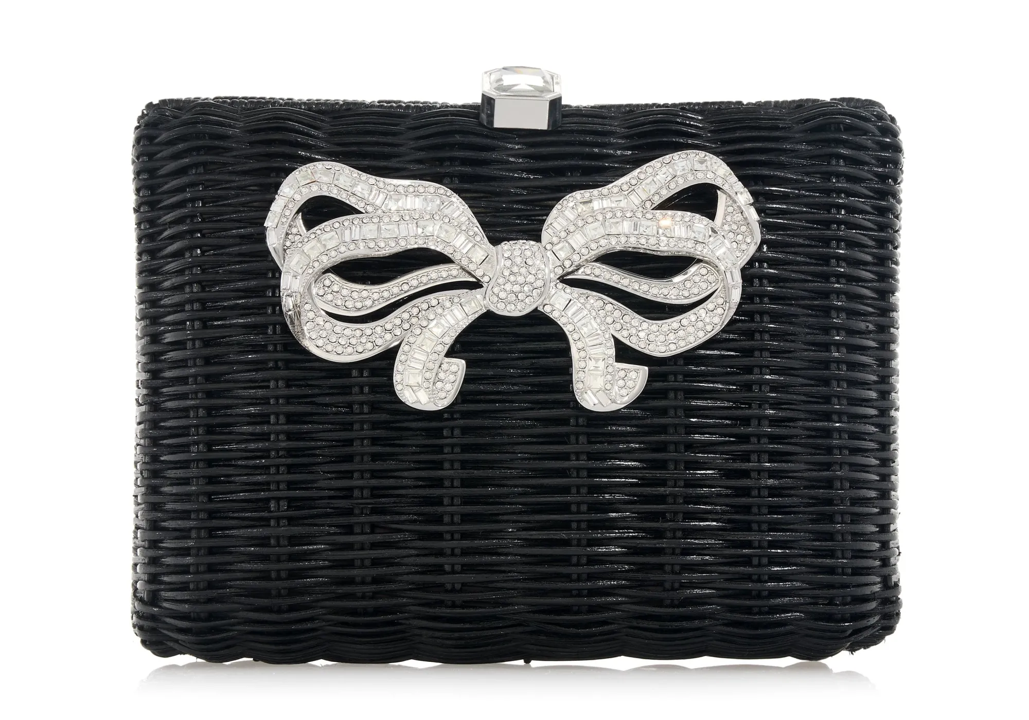Hailey Wicker Basket Bow Black*Judith Leiber Online