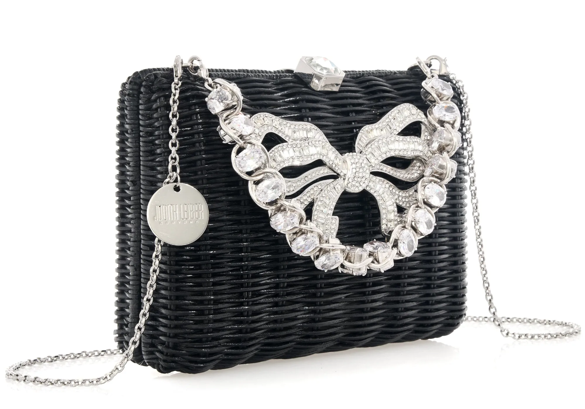 Hailey Wicker Basket Bow Black*Judith Leiber Online