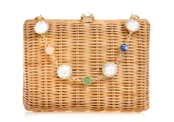 Hailey Wicker Basket Natural Stone*Judith Leiber Online