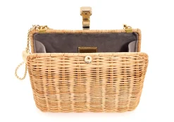 Hailey Wicker Basket Natural Stone*Judith Leiber Online