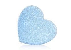 Heart Clutch Blue Designer Purse*Judith Leiber New