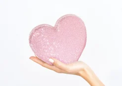 Heart Clutch Pink Designer Bag*Judith Leiber Hot