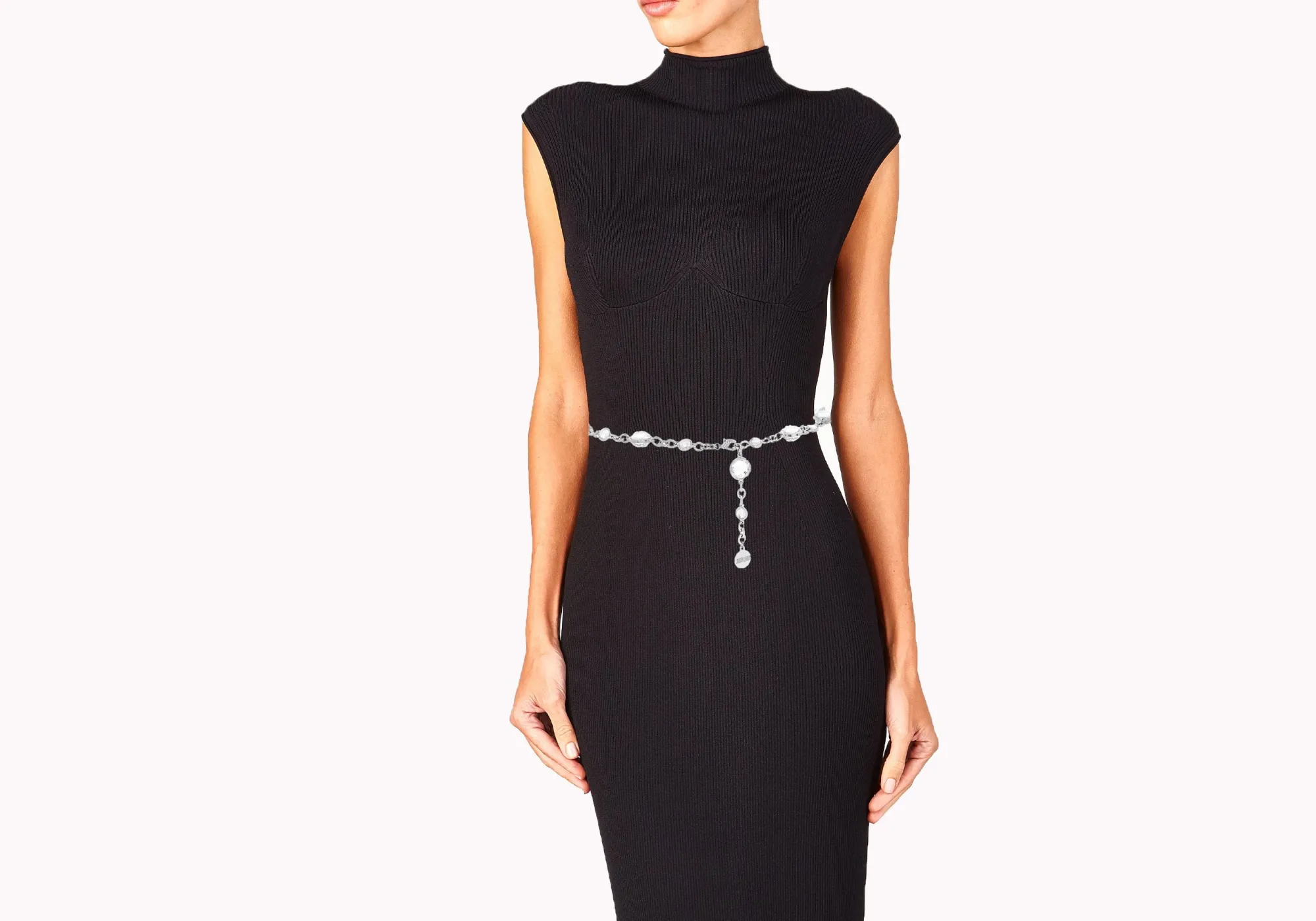 Jeweled Belt Silver*Judith Leiber New