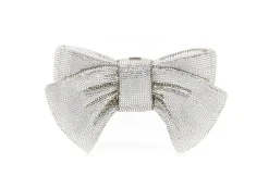 Just For You Bow Silver Designer Handbag*Judith Leiber Discount