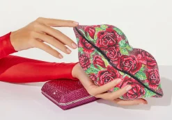 Lips Red Roses*Judith Leiber New