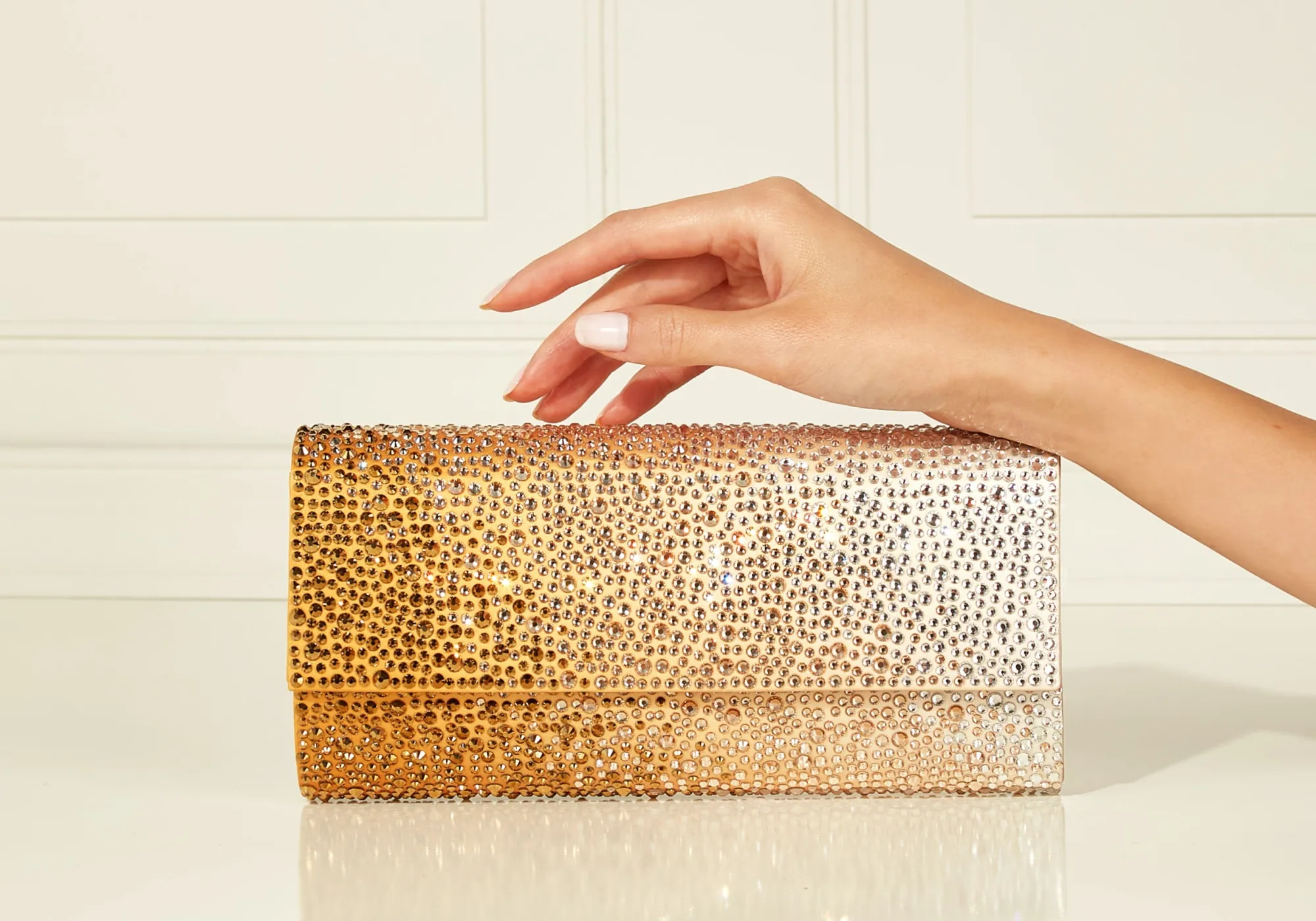Perry Crystal Caviar Gradient Golden*Judith Leiber Discount