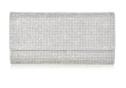 Perry Crystal Silver Clutch*Judith Leiber Outlet
