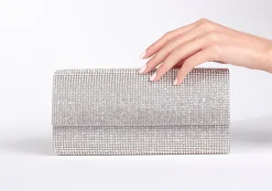 Perry Crystal Silver Clutch*Judith Leiber Outlet