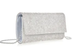 Perry Crystal Silver Clutch*Judith Leiber Outlet