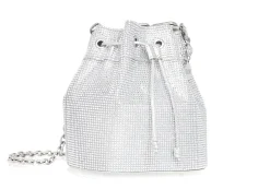 Piper Bucket Silver Drawstring Bag*Judith Leiber Fashion