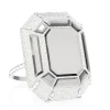 Ring Emerald Cut Silver*Judith Leiber Best