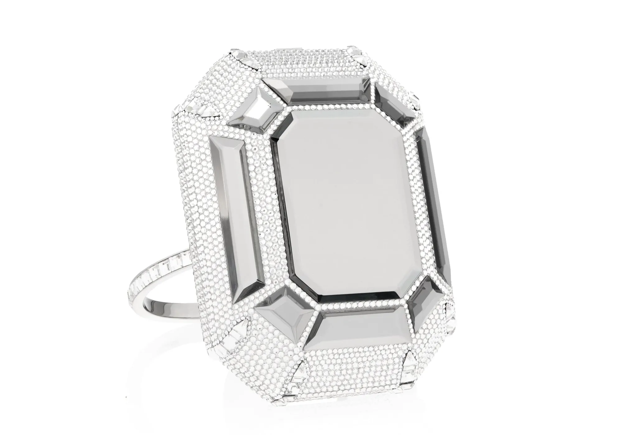 Ring Emerald Cut Silver*Judith Leiber Best
