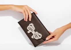 Satin Bow Envelope Black*Judith Leiber Discount