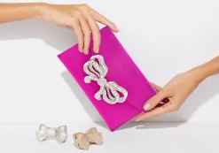 Satin Bow Envelope Fuchsia*Judith Leiber New
