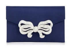 Satin Bow Envelope Navy*Judith Leiber Online