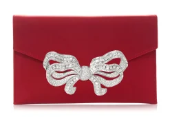 Satin Bow Envelope Red*Judith Leiber Hot
