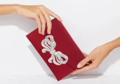 Satin Bow Envelope Red*Judith Leiber Hot