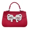 Satin Bow Top Handle Crimson*Judith Leiber Best