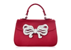 Satin Bow Top Handle Crimson*Judith Leiber Best