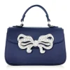 Satin Bow Top Handle Navy*Judith Leiber Hot