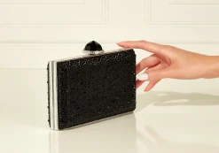Skylar Crystal Caviar Black*Judith Leiber Best