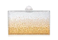 Skylar Crystal Caviar Gradient Golden*Judith Leiber New