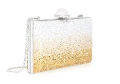 Skylar Crystal Caviar Gradient Golden*Judith Leiber New