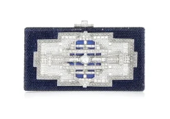 Sleek Rectangle Lillian Navy*Judith Leiber New