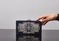 Sleek Rectangle Lillian Navy*Judith Leiber New