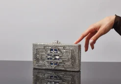 Sleek Rectangle Lillian Silver*Judith Leiber Hot