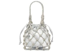 Sparkle Net Pouch Silver*Judith Leiber Clearance