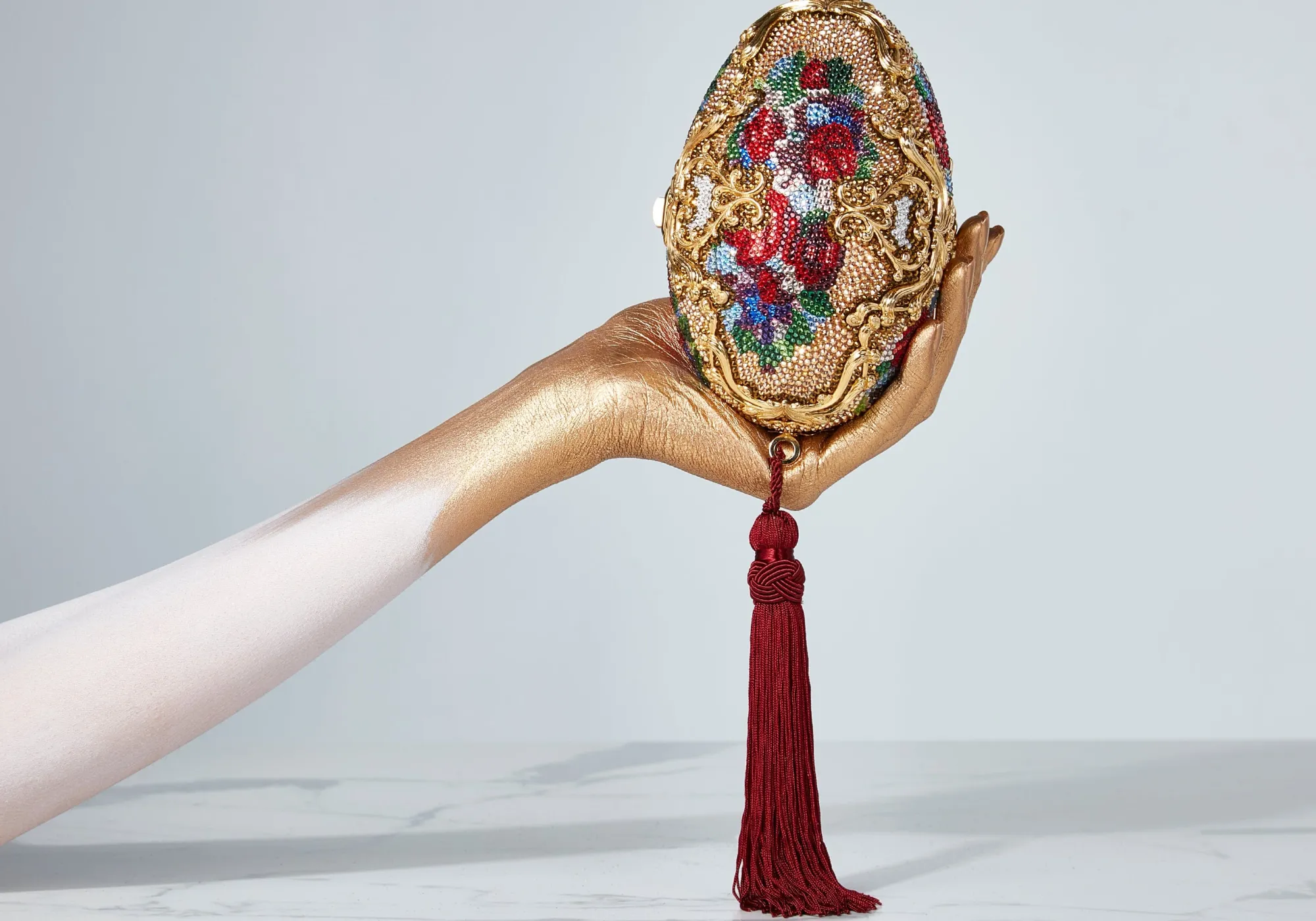 60th Anniversary Celebration Egg Filigree Savonnerie (Limited Edition 1970's)*Judith Leiber Best