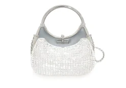Top Handle Squares Clutch Silver*Judith Leiber Sale