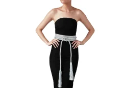 Wrap Corded Cummerbund Belt Silver*Judith Leiber Fashion