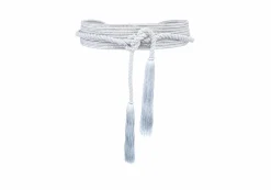 Wrap Corded Cummerbund Belt Silver*Judith Leiber Fashion