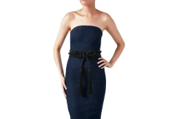 Wrap Corded Cummerbund Belt Black*Judith Leiber Sale